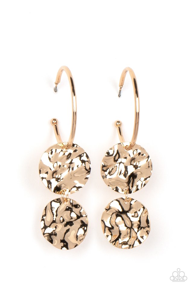 Sending Shock Waves - Gold - Paparazzi Earring Image