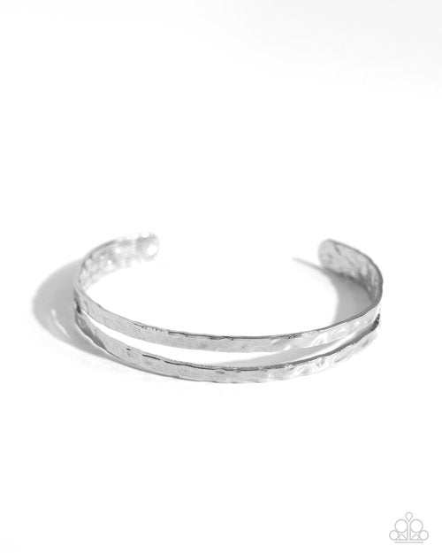 Excessive Edge - Silver - Paparazzi Bracelet Image