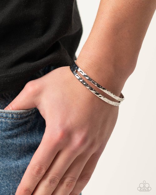 Excessive Edge - Silver - Paparazzi Bracelet Image