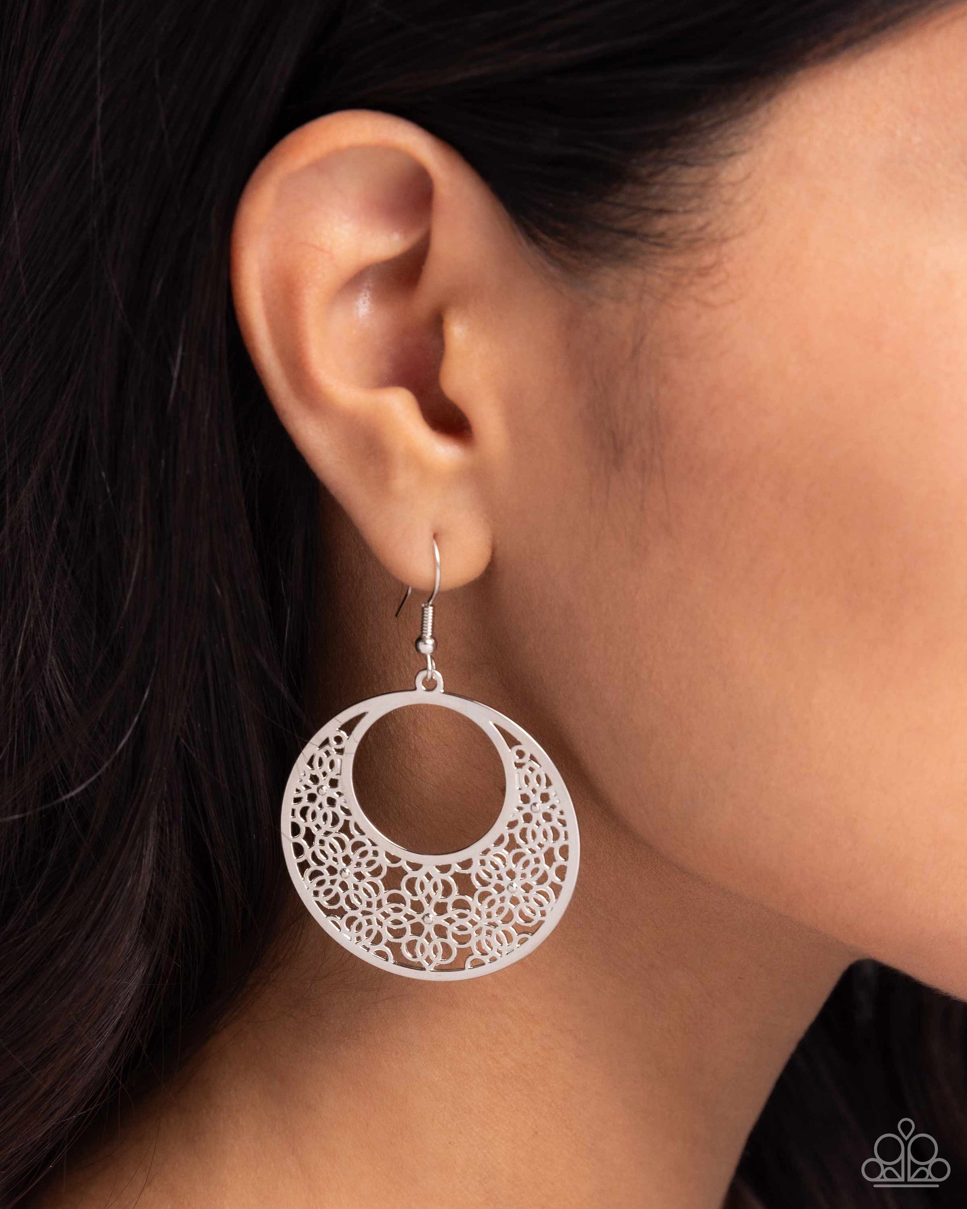 Mandala Paradise - Silver - Silver - Paparazzi Earring Image