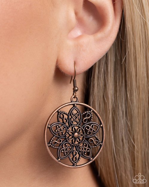 Garden Allure - Copper - Paparazzi Earring Image