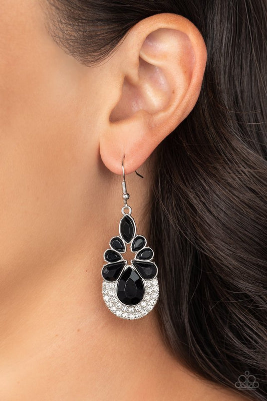 Beachfront Formal - Black - Paparazzi Earring Image