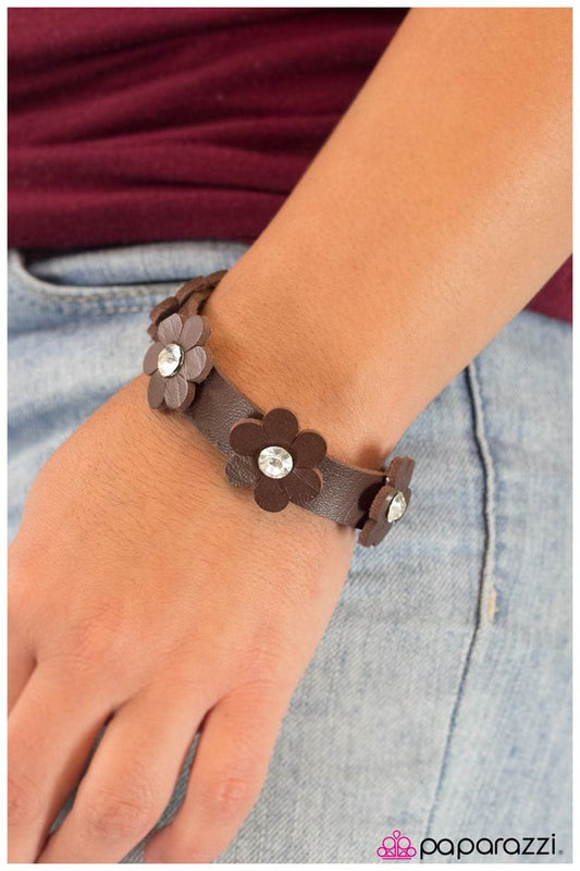 Paparazzi Bracelet ~ Where The Wildflowers Grow - Brown