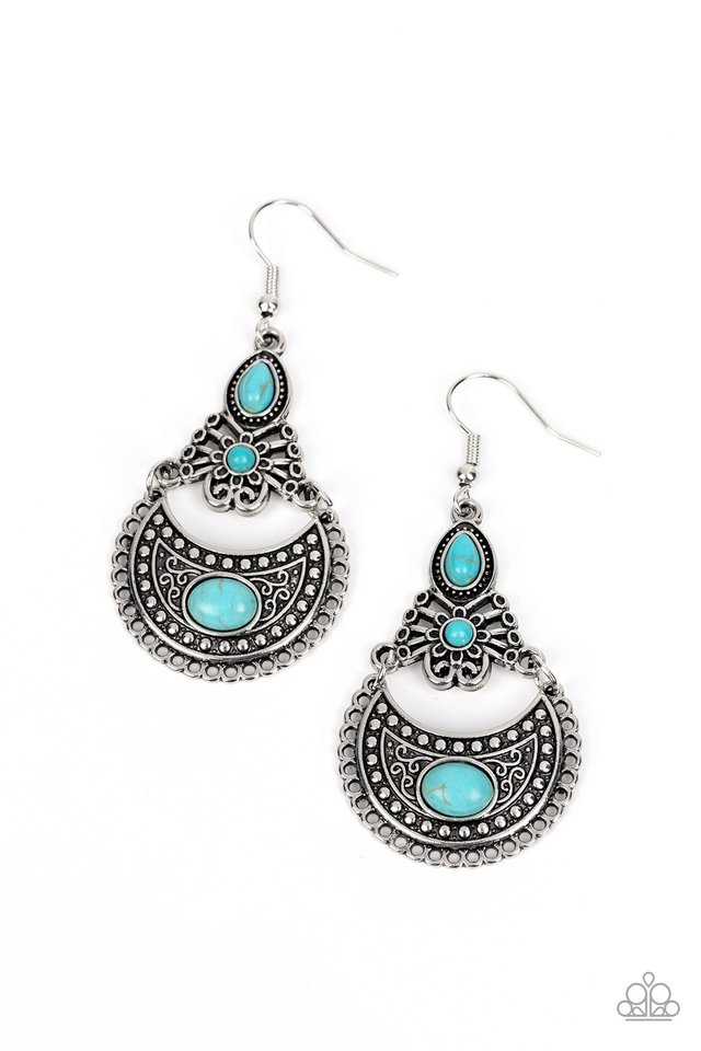 Sahara Samba - Blue - Paparazzi Earring Image