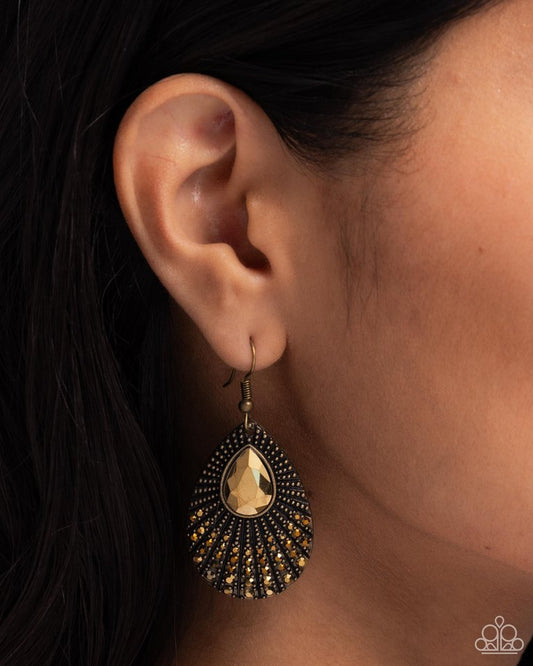 Urban Relic - Brass - Paparazzi Earring Image