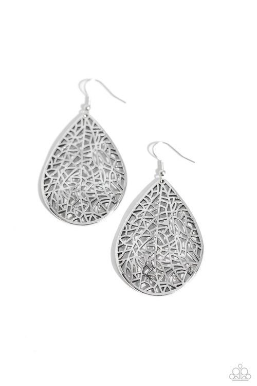 Fractured Fairytale - Silver - Paparazzi Earring Image
