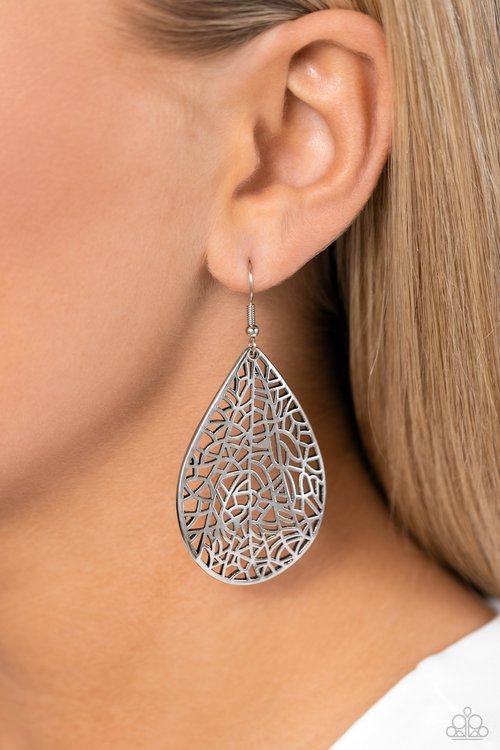 Fractured Fairytale - Silver - Paparazzi Earring Image