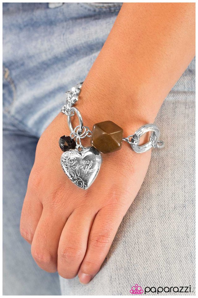 Paparazzi Bracelet ~ With All My Heart - Brown