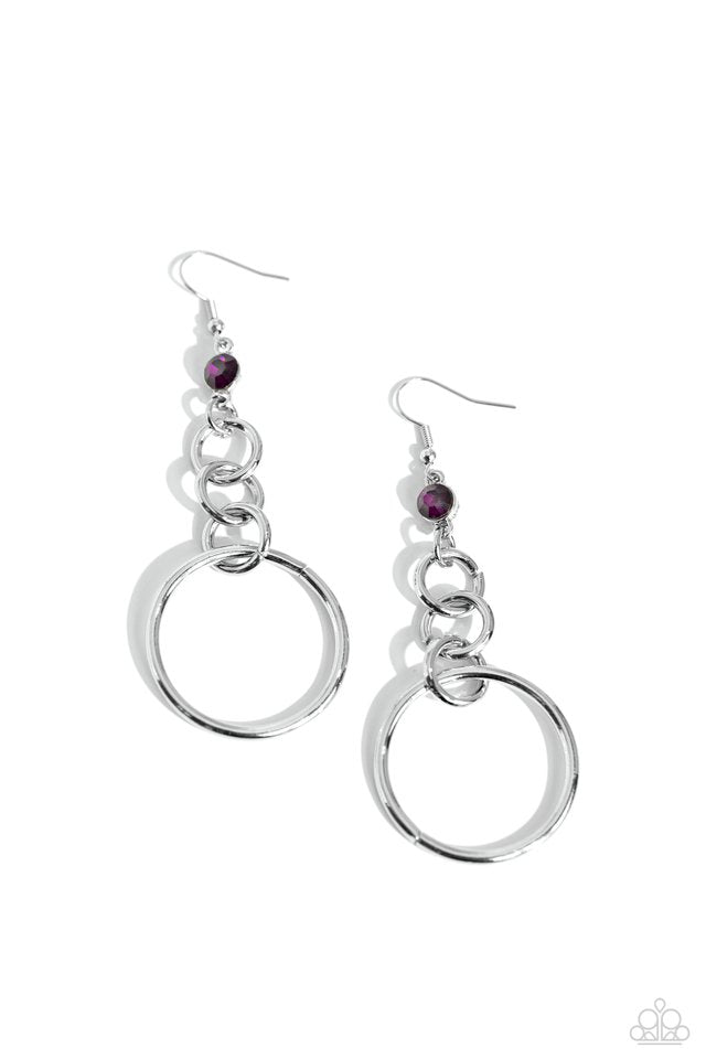 Glitzy Gesture - Purple - Paparazzi Earring Image