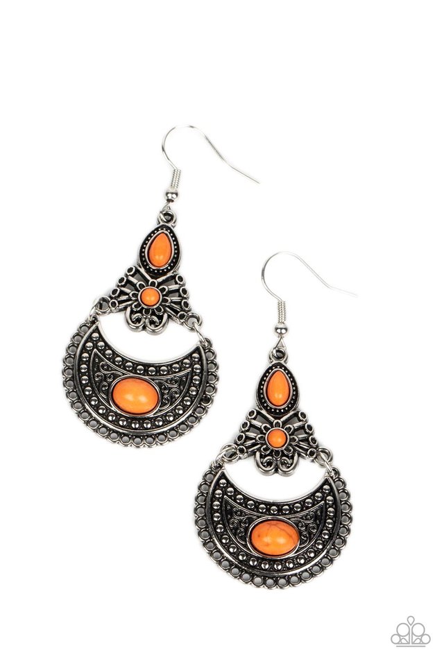 Sahara Samba - Orange - Paparazzi Earring Image