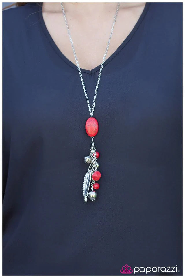 Paparazzi Necklace ~ Rock Of Ages - Red