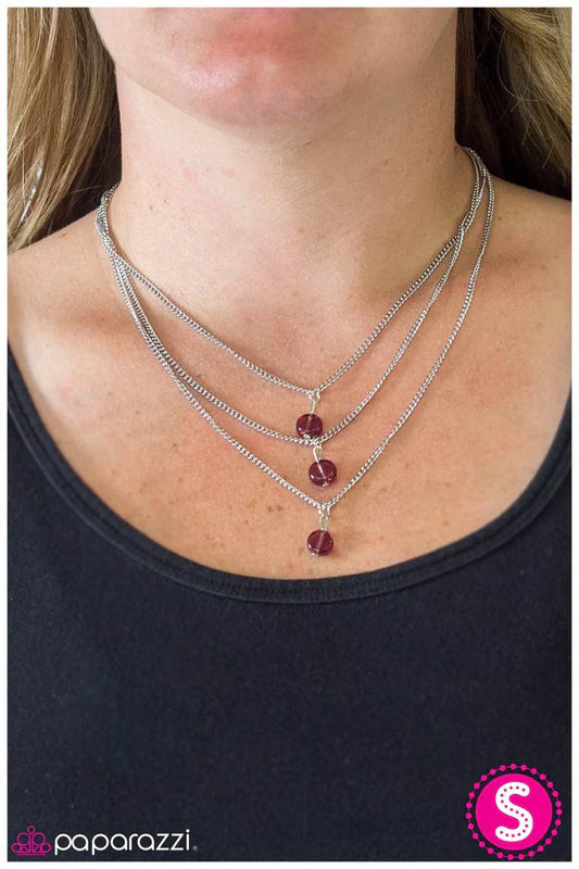 Paparazzi Necklace ~ Never Forget - Purple