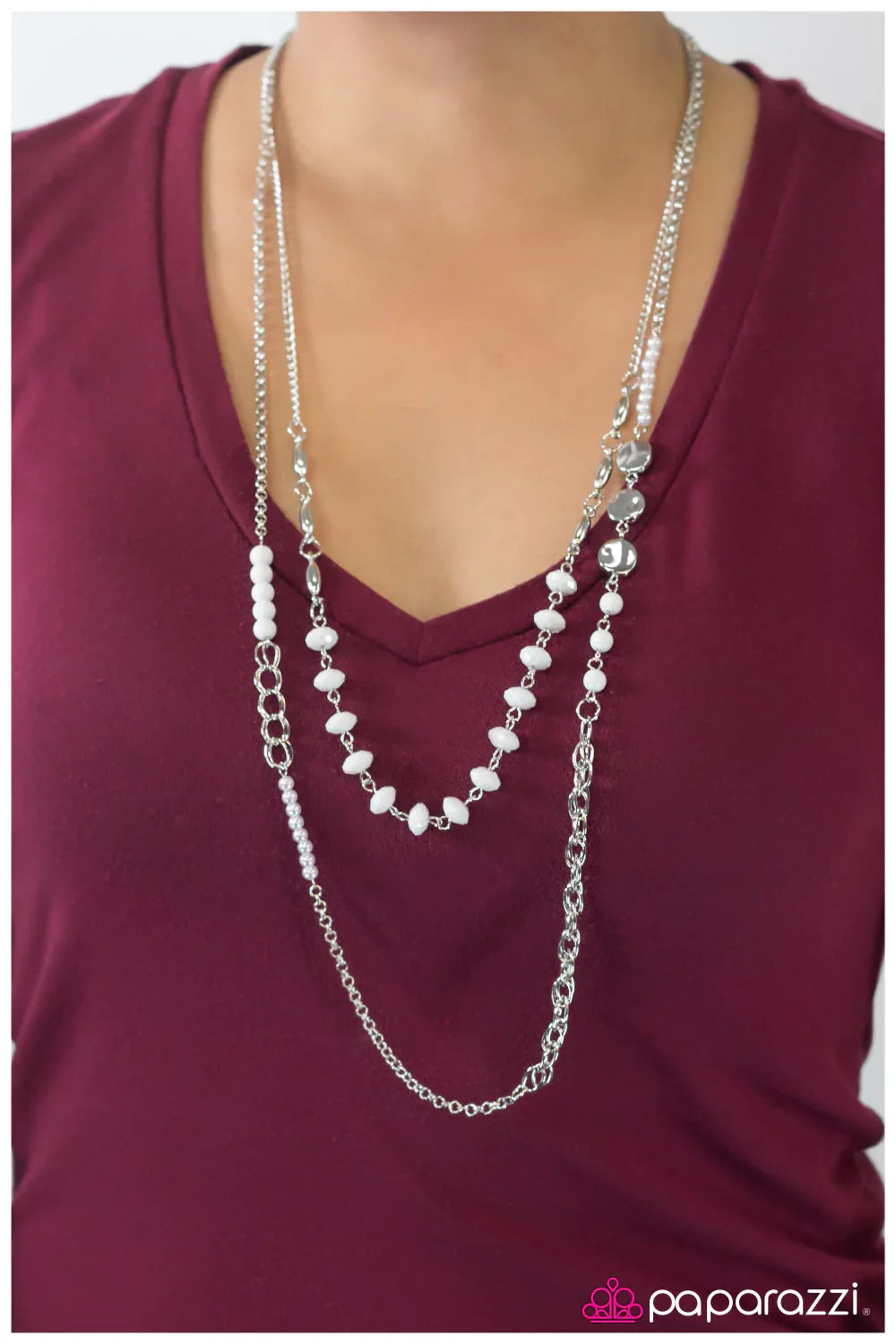 Paparazzi Necklace ~ The Heat Is On - White