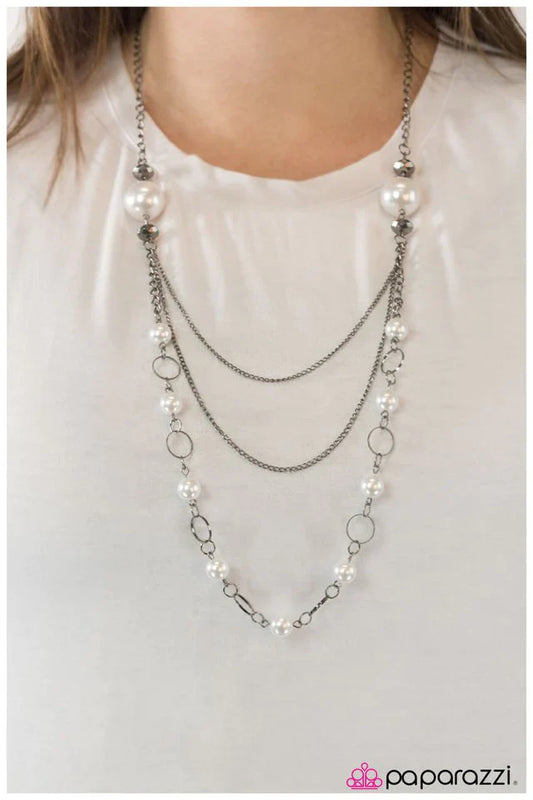 Paparazzi Necklace ~ Keep The Mystery Alive - White