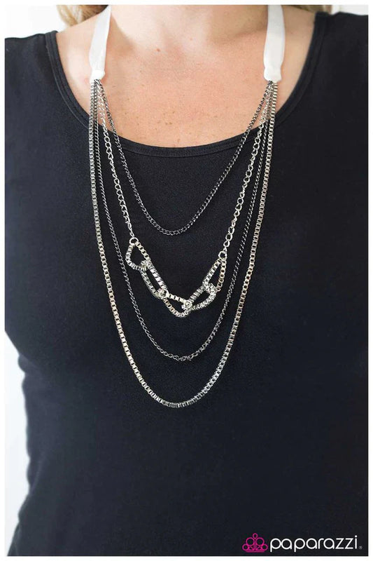 Paparazzi Necklace ~ Delicately Dangerous - White