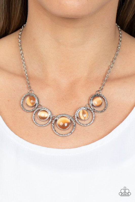 Elliptical Enchantment - Orange - Paparazzi Necklace Image