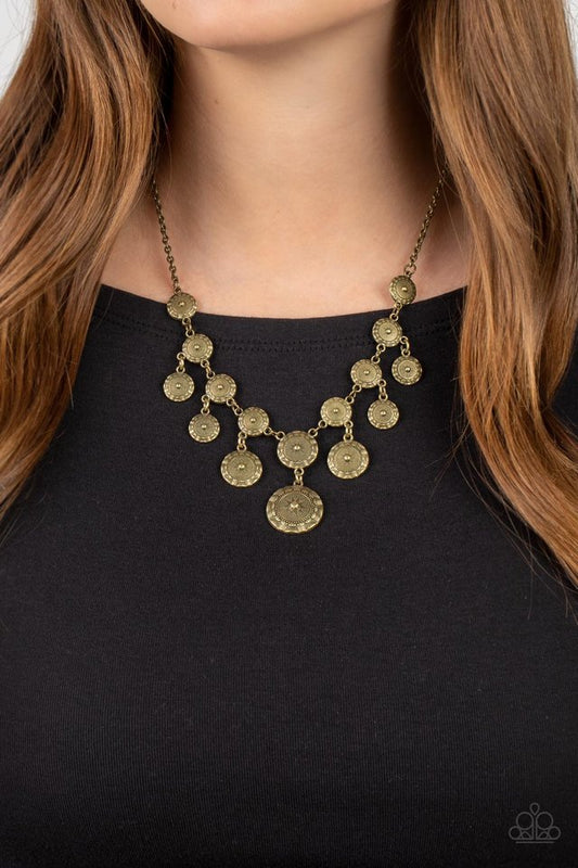 Sahara Stars - Brass - Paparazzi Necklace Image