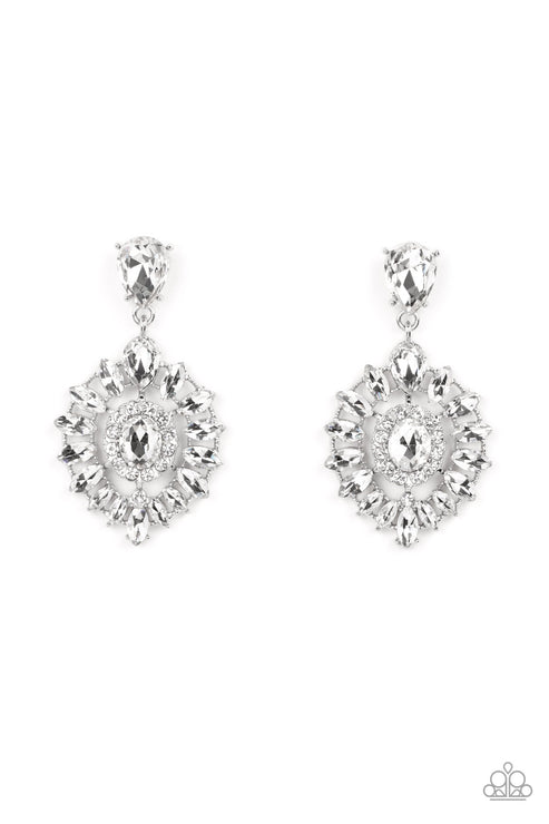Paparazzi Earring ~ Good LUXE Charm - White