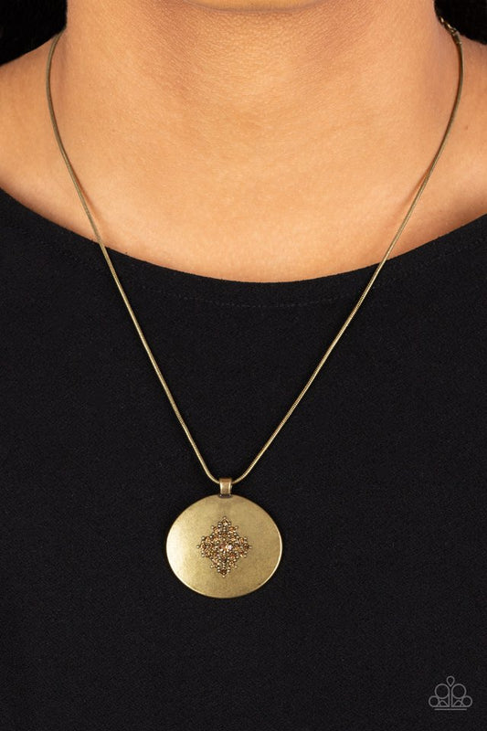 Center of the Cosmos - Brass - Paparazzi Necklace Image