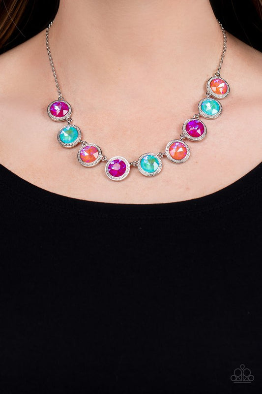 Queen of the Cosmos - Orange - Paparazzi Necklace Image