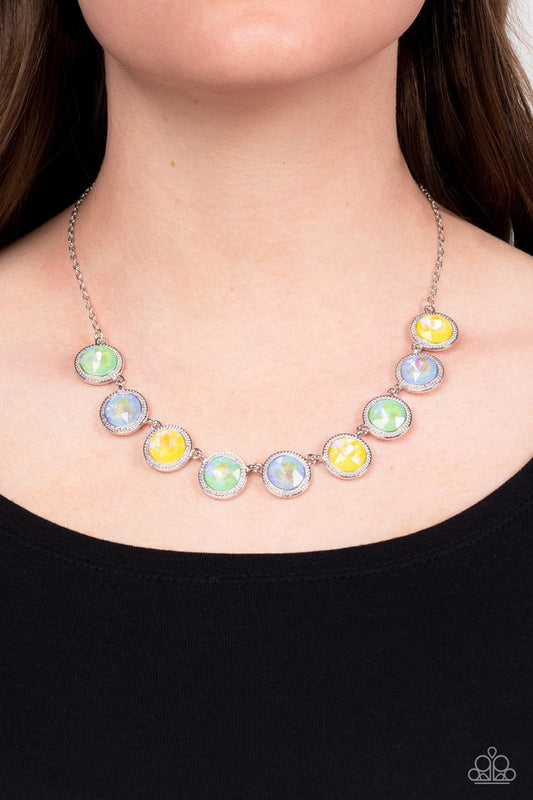 Queen of the Cosmos - Green - Paparazzi Necklace Image