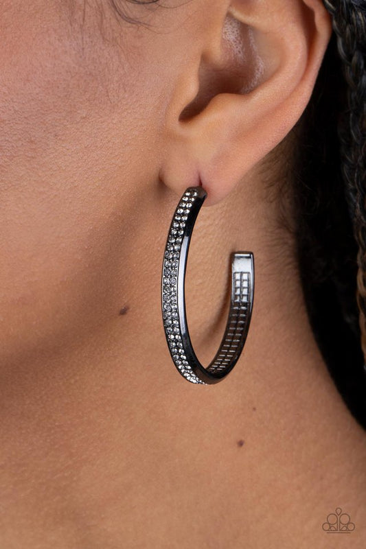 Flash Freeze - Black - Paparazzi Earring Image