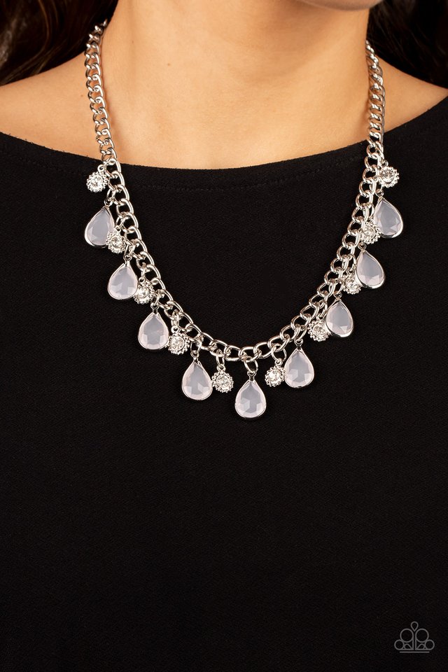 Frosted and Framed - White - Paparazzi Necklace Image