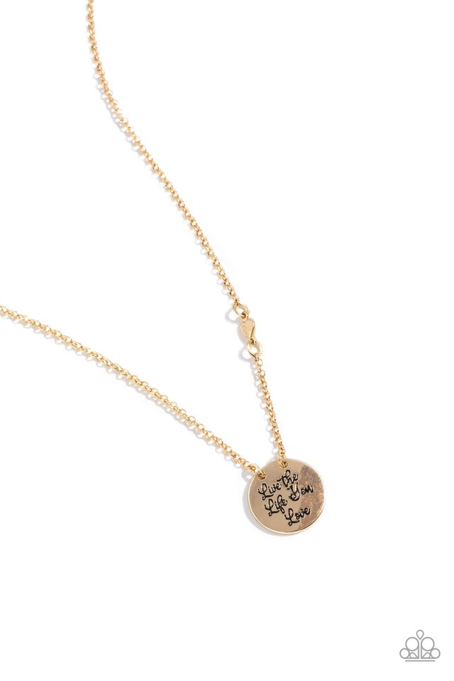 ​Live The Life You Love - Gold - Paparazzi Necklace Image