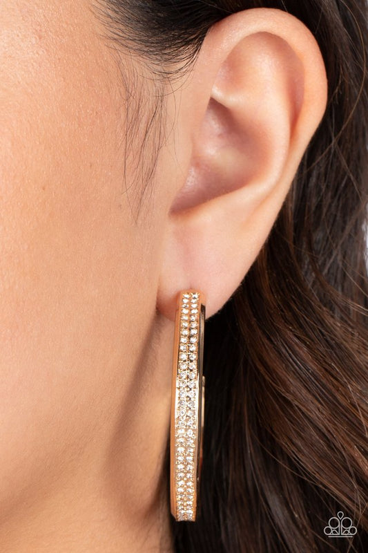 Flash Freeze - Gold - Paparazzi Earring Image
