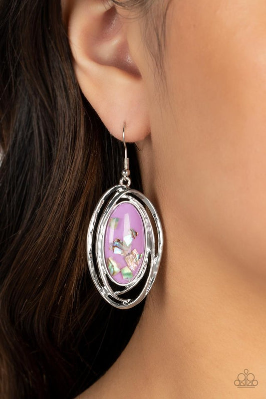 Ocean Floor Oracle - Purple - Paparazzi Earring Image