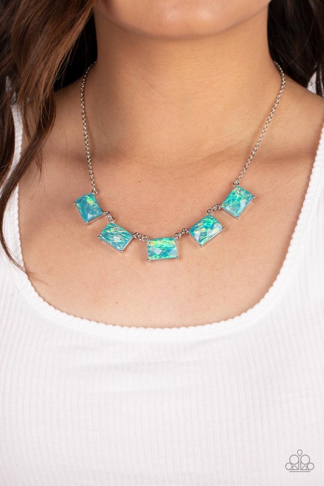 Opalescent Oblivion - Blue - Paparazzi Necklace Image