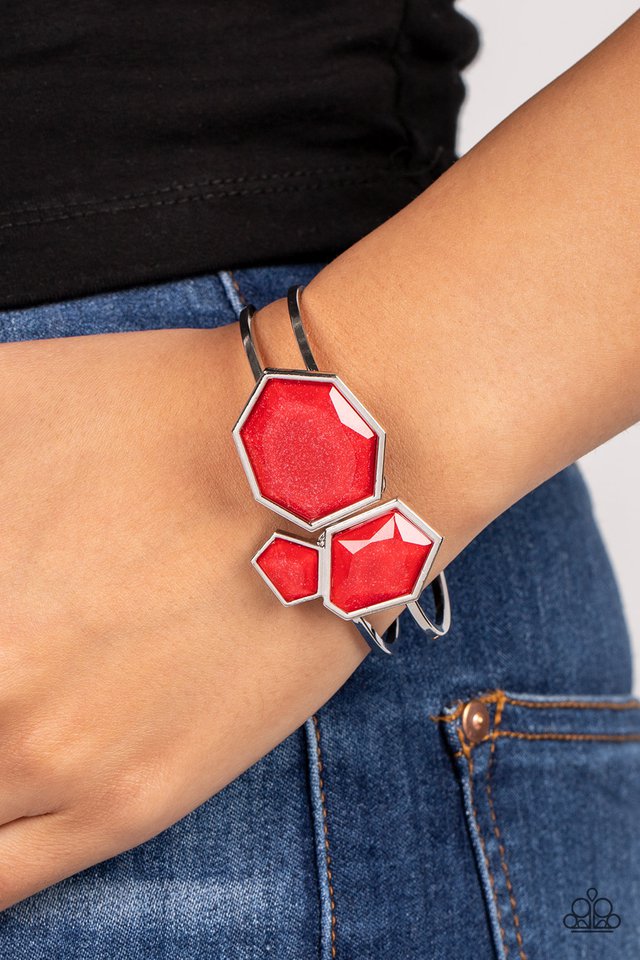 Tourist TRAPEZOID - Red - Paparazzi Bracelet Image