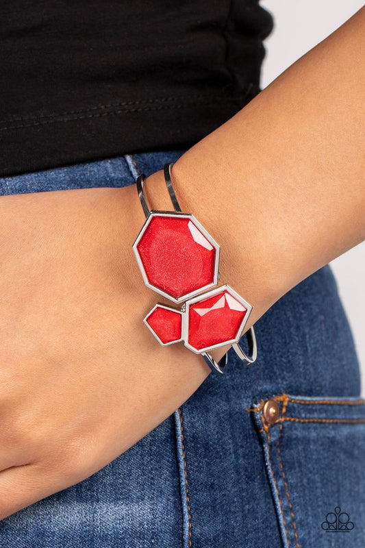 Tourist TRAPEZOID - Red - Paparazzi Bracelet Image