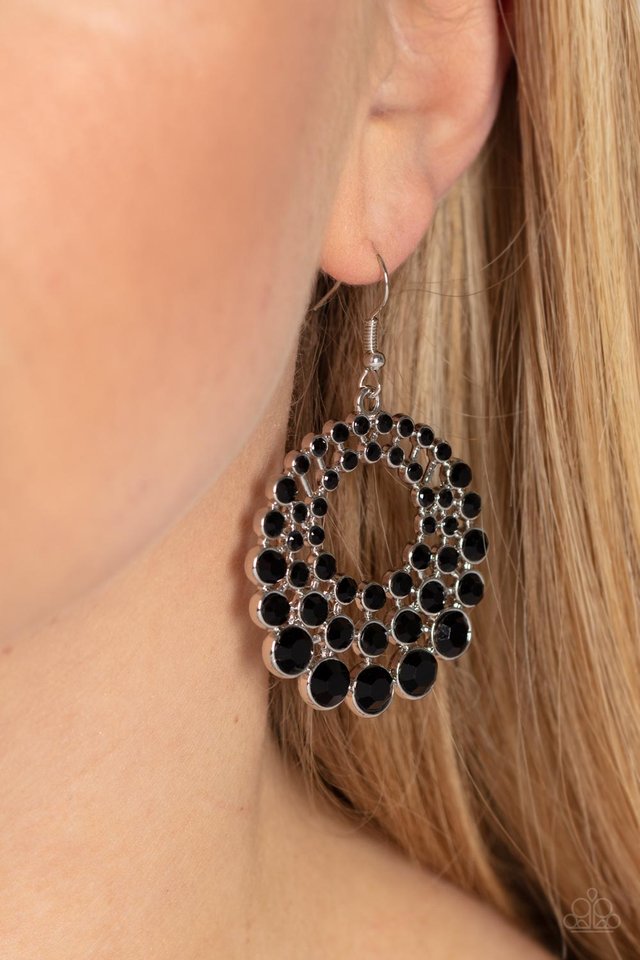 So Self-GLOW-rious - Black - Paparazzi Earring Image