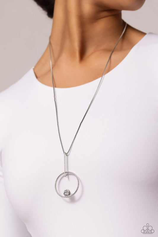 Hooped Theory - White - Paparazzi Necklace Image