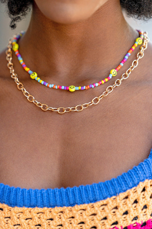 Paparazzi Necklace ~ Happy Looks Good on You - Multi