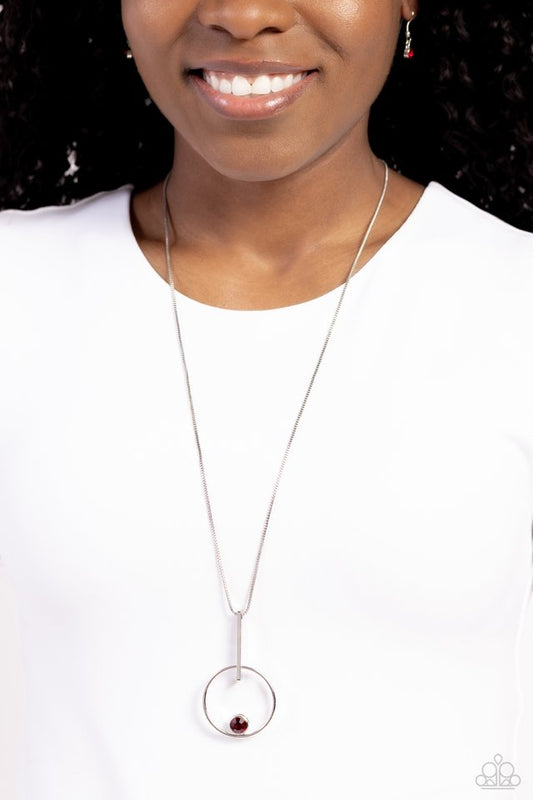 Hooped Theory - Red - Paparazzi Necklace Image