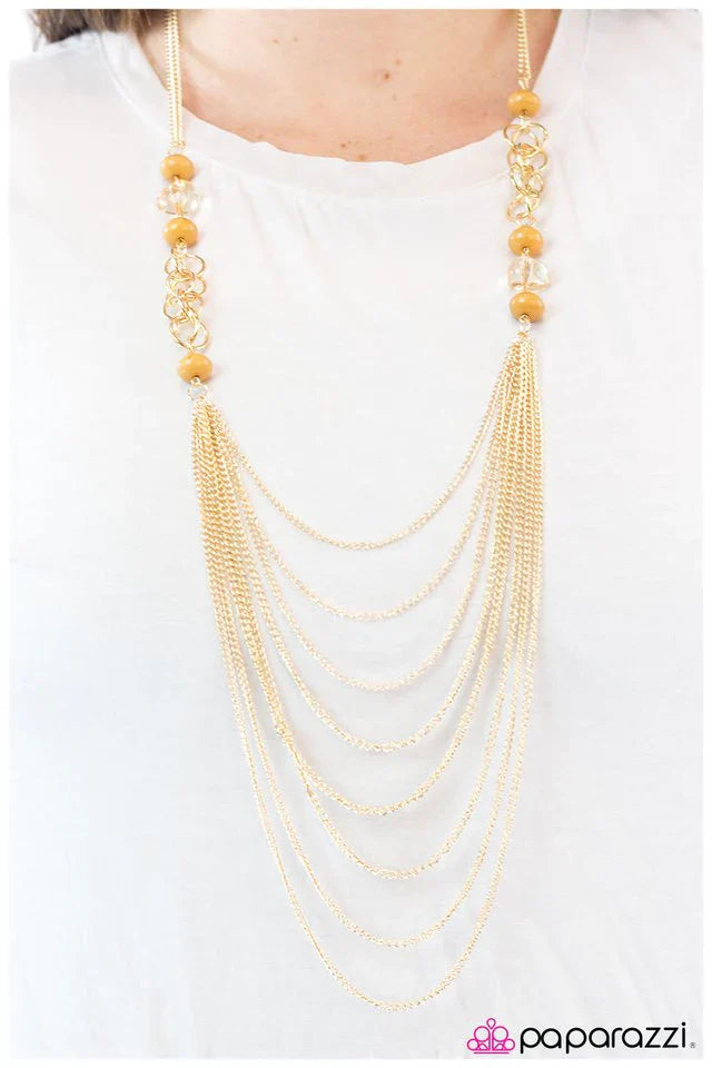 Paparazzi Necklace ~ The 8th Wonder - Yellow