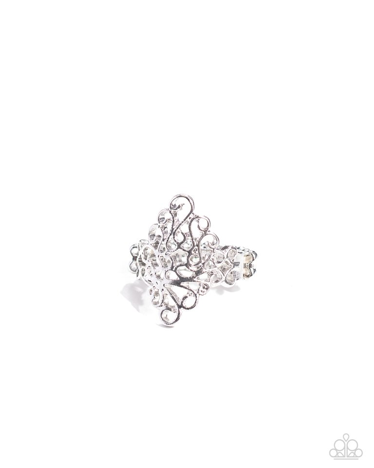 Full-Fledged Filigree - Silver - Paparazzi Ring Image