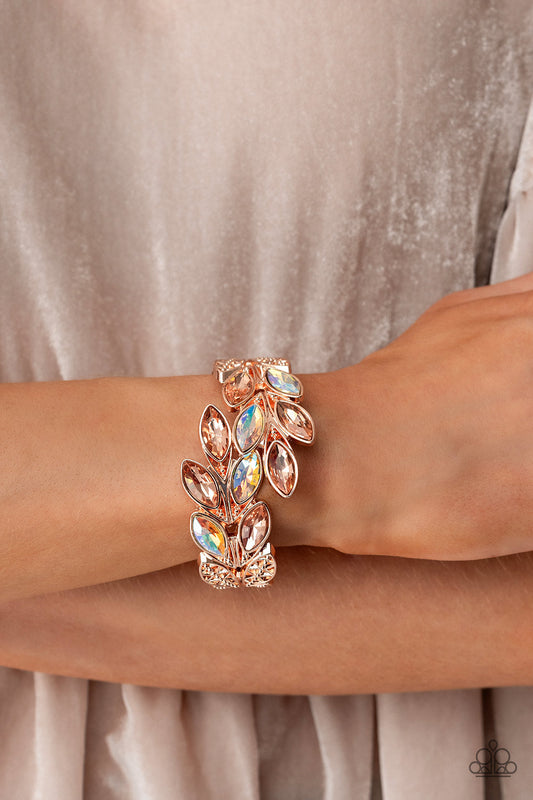 Paparazzi Bracelet ~ Luminous Laurels - Rose Gold