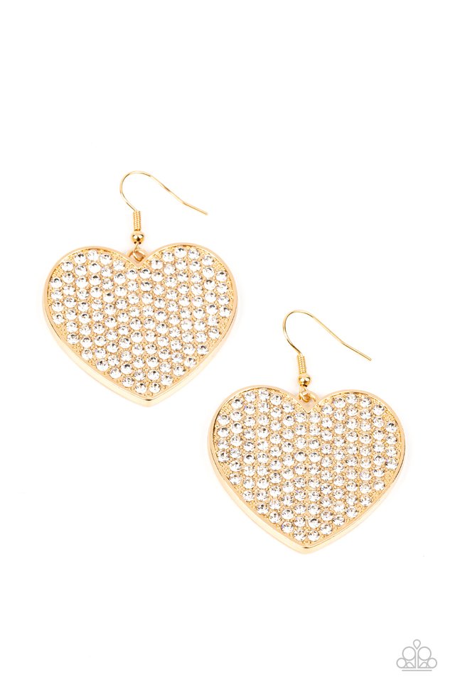 Romantic Reign - Gold - Paparazzi Earring Image