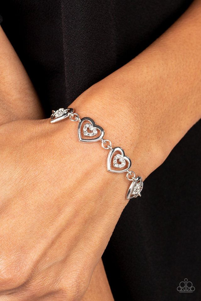 Catching Feelings - White - Paparazzi Bracelet Image