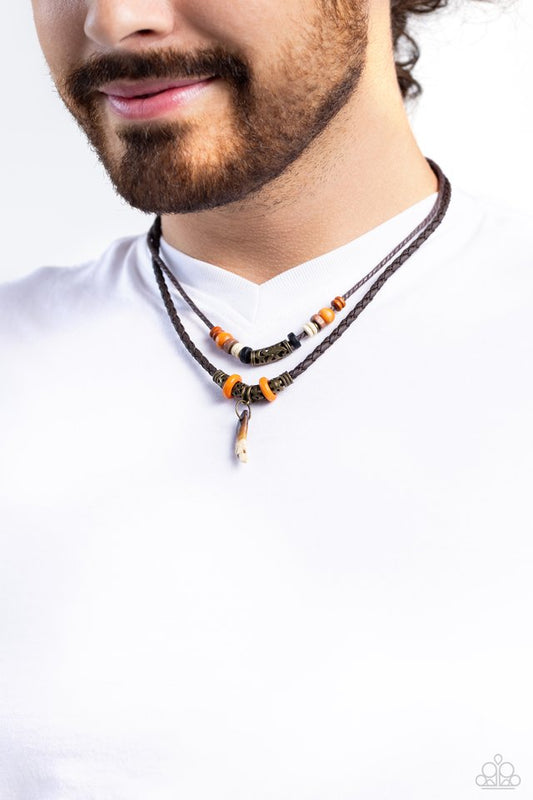 Robust Rhythm - Brass - Paparazzi Necklace Image