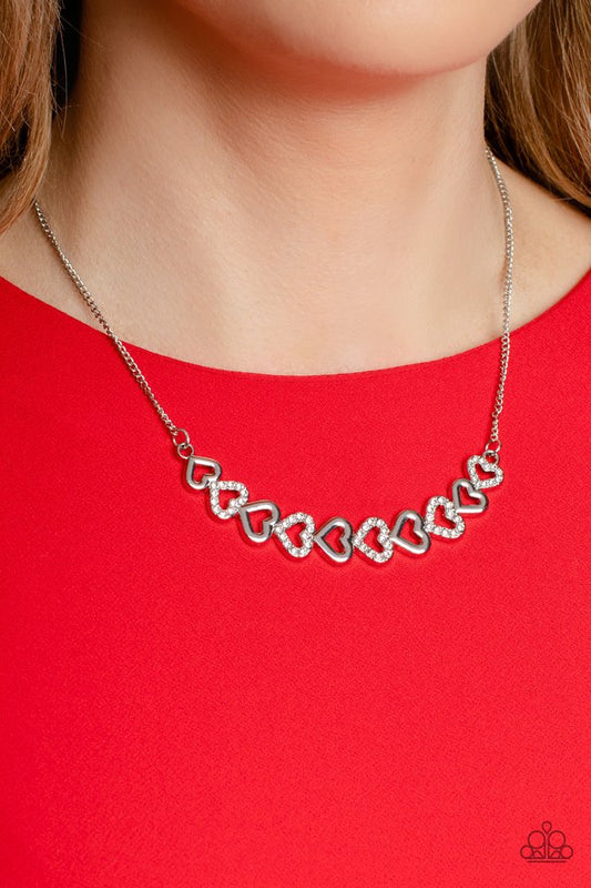 Sparkly Suitor - White - Paparazzi Necklace Image