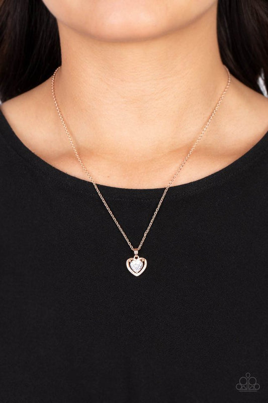 Effulgently Engaged - Rose Gold - Paparazzi Necklace Image
