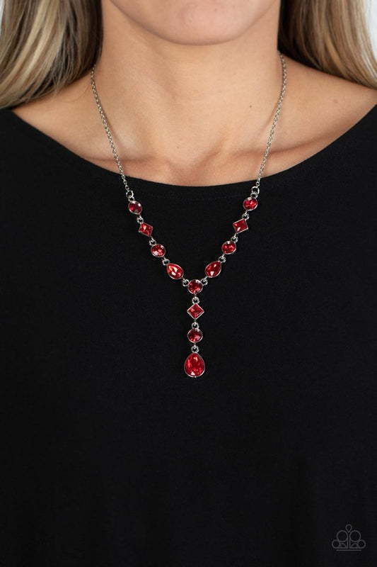 Forget the Crown - Red - Paparazzi Necklace Image