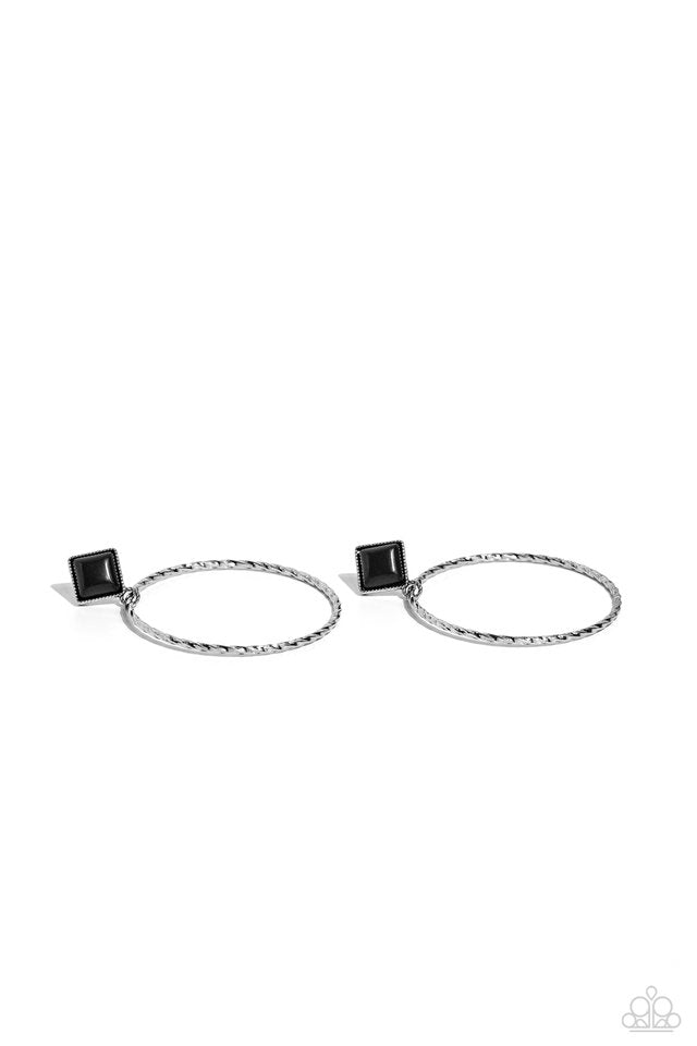 Canyon Circlet - Black - Paparazzi Earring Image