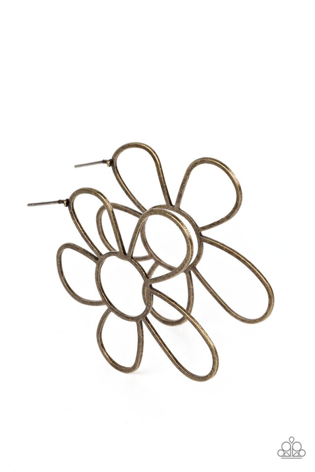 Rustic Rarity - Brass - Paparazzi Earring Image