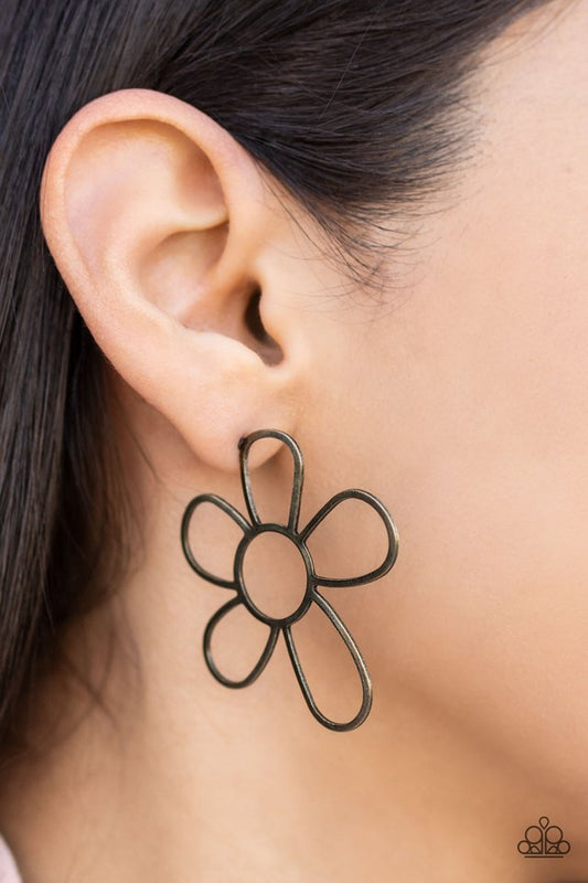 Rustic Rarity - Brass - Paparazzi Earring Image