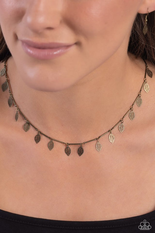 LEAF a Light On - Brass - Paparazzi Necklace Image